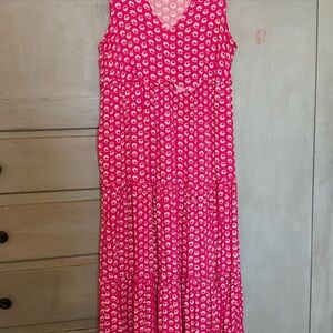 J. Crew‎ Vibrant Pink Floral Maxi Dress